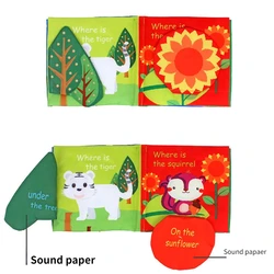Libro de tela interactivo con sonidos y actividades para bebé