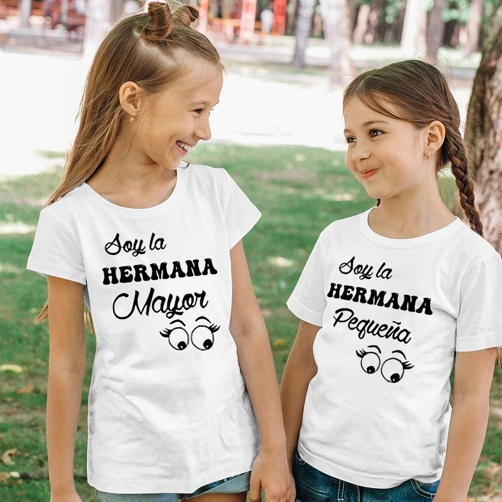 Camiseta con estampado de "I'm Big Sister" para niños y niñas, camisa de manga corta, Tops de verano