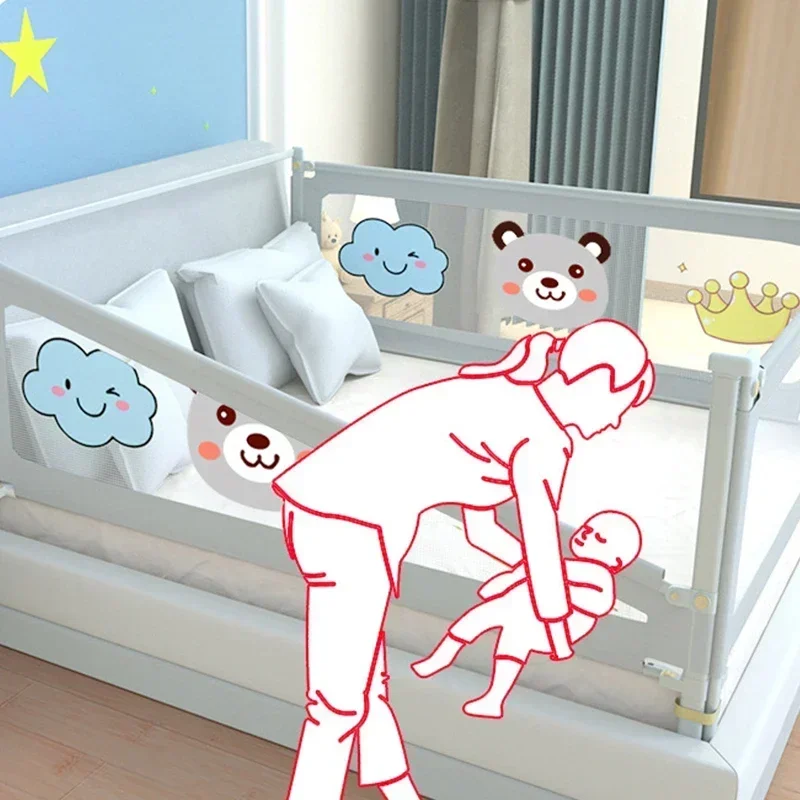 Barrera anticaída para cama de niños, valla para dormir para dormitorio, barrera de seguridad para cama de bebé, riel protector lateral, vallas protectoras para niños pequeños - imagen 4
