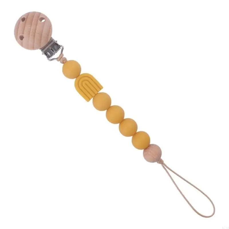 Soporte con pinza para chupete D7YD, cadena chupete silicona sin BPA, mordedor con pinza - imagen 4