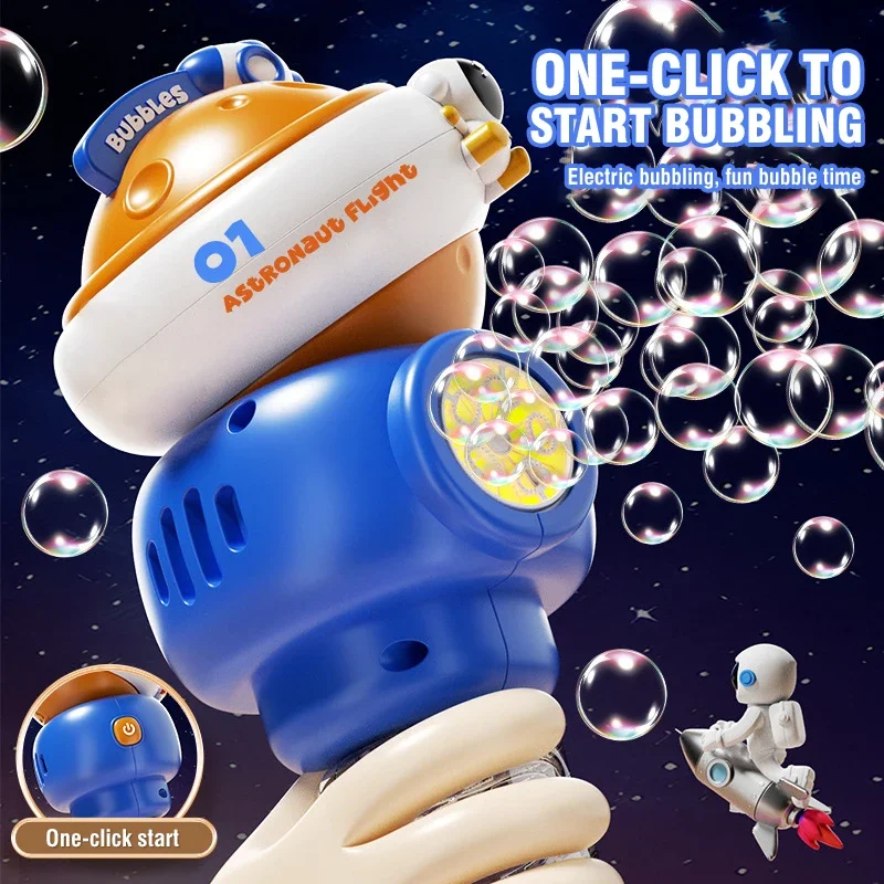 Máquina de burbujas eléctrica con luz y música – Juguete espacial para niños - imagen 4