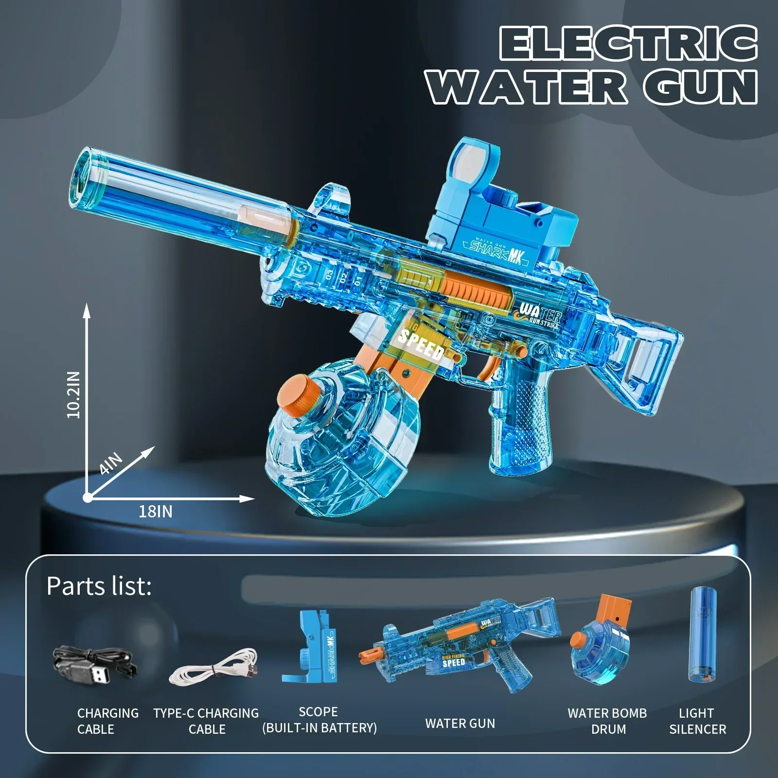 Pistola de agua eléctrica Ump45, alta presión para niños - imagen 3