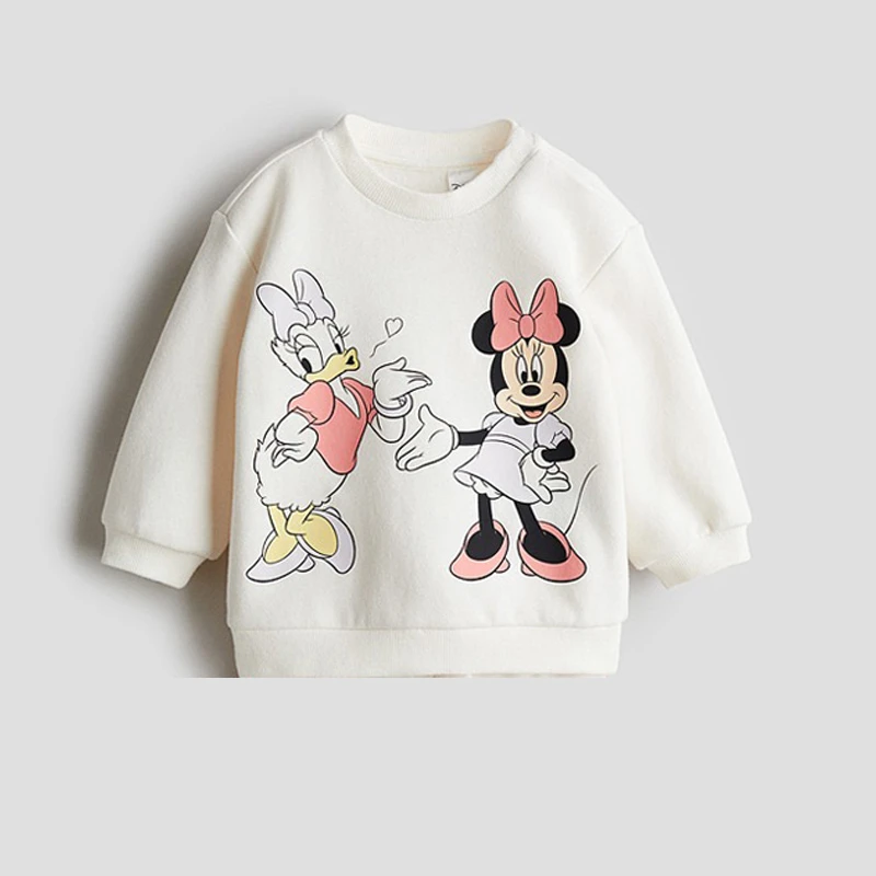 Tops informales para niños y niñas, sudaderas con capucha de Pato Donald, ropa para niños de Disney, jerséis holgados simples que combinan con todo, manga larga estampada - imagen 4