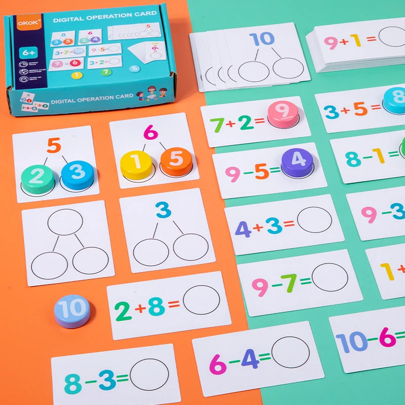 Tarjetas de operación matemáticas para la Educación de la primera infancia, juguetes de iluminación y desarrollo intelectual para niños