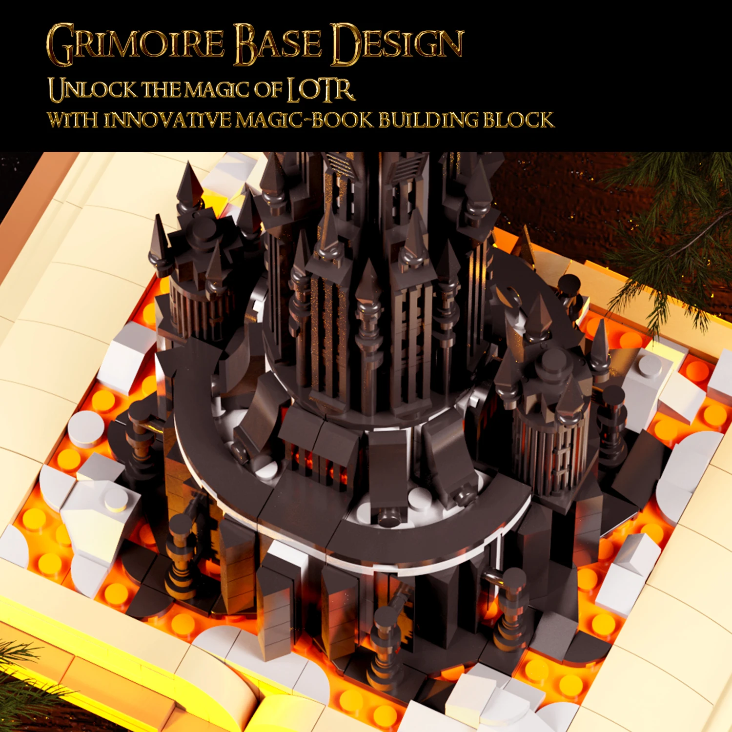 966PCS Black Tower Magic Book Building Blocks Dark Magic Castle Model Assembly Bricks With Lights Kid Toys Holiday Gifts - imagen 5