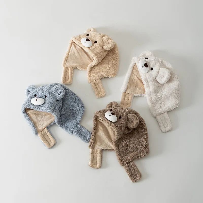 Gorro de invierno para bebé, orejeras, orejas de oso de peluche, gorro térmico cálido para niños y niñas, bonito Animal, regalo de Navidad para recién nacidos - imagen 3