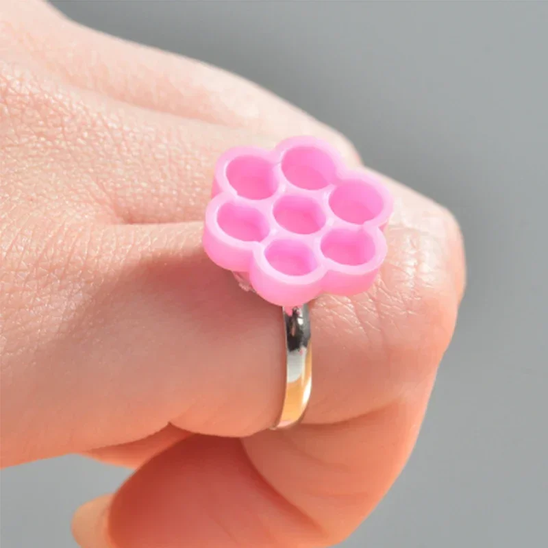 100 Uds. De plástico portátil para pestañas en polvo, taza de flores, corona, taza de flores para pestañas, mini taza de flores bonita, accesorios de herramientas para pestañas postizas - imagen 4