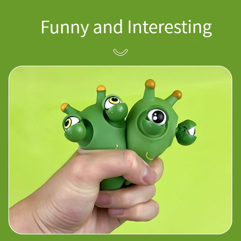 Divertido globo ocular, juguete para apretar, gusano vegetal blando, juguete antiestrés, oruga, alivio del estrés, insecto, juguete de descompresión antiestrés - imagen 4