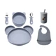 6pcs grey blue