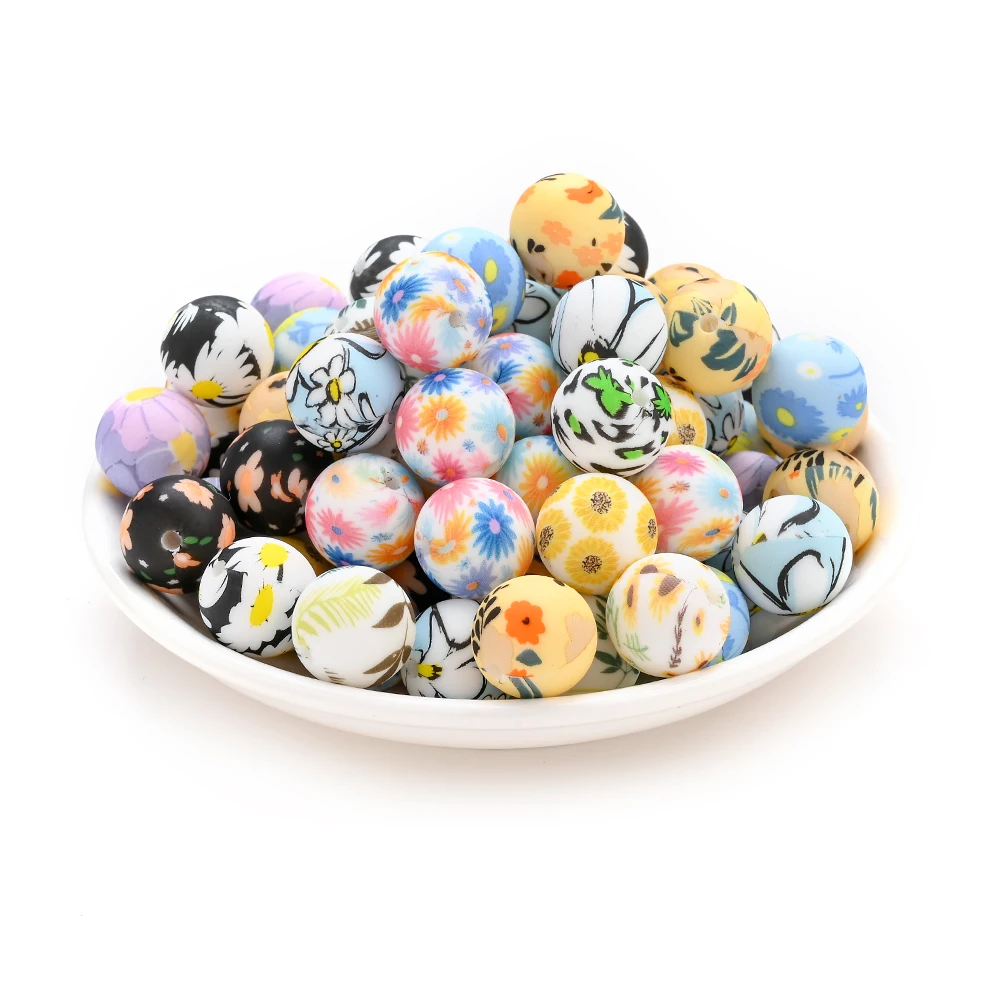 Cuentas de silicona floral para cadenas de chupete artesanales - imagen 3