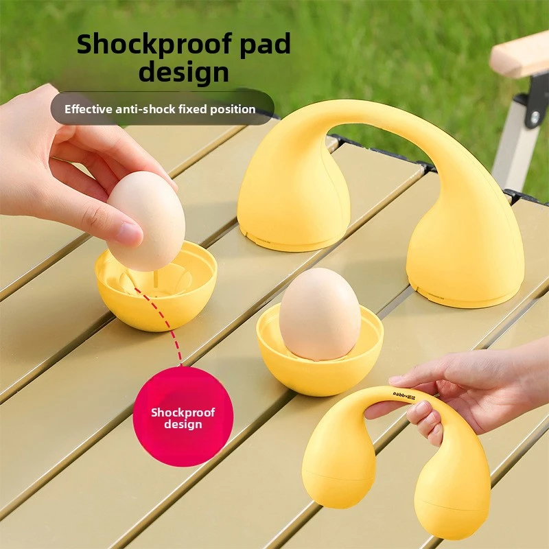 Caja de almacenamiento de huevos en forma de mancuerna, contenedor de comida portátil a prueba de golpes para exteriores, estuche de almacenamiento de viaje para huevos, organizador protector de huevos - imagen 2