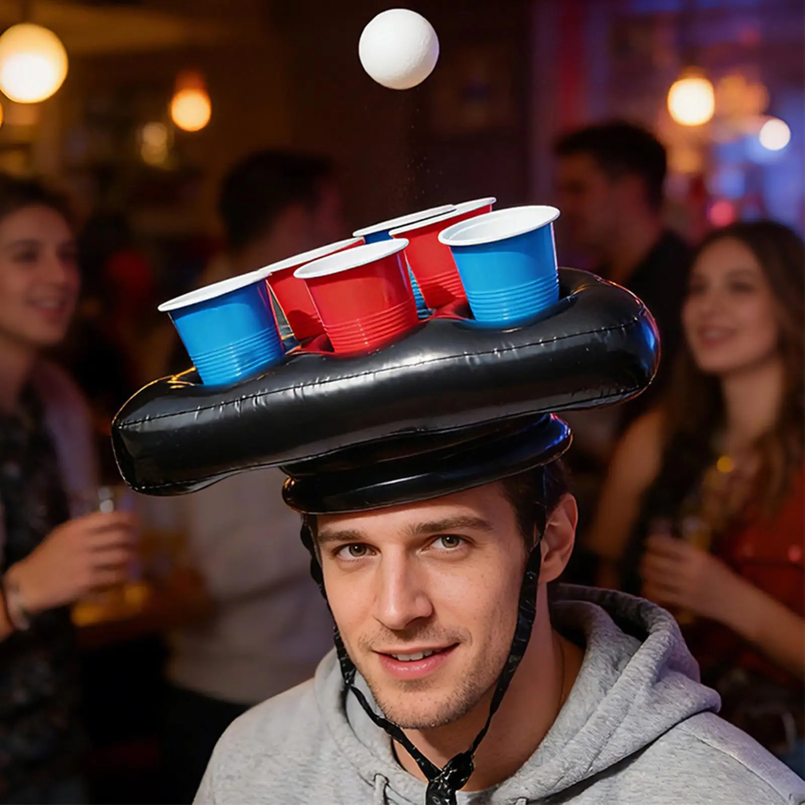 Taza triangular para sombrero, cubo para fiesta, portavasos, flotador para piscina, Enfriador de bebidas y cerveza, mesa, bandeja de Bar, acceso portátil para anillo de natación en la playa - imagen 3