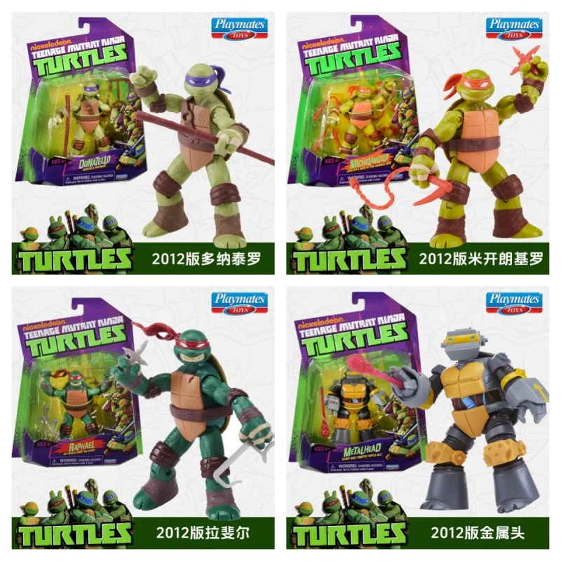 Playmates Tortugas Ninja mutantes adolescentes figura de acción conjunta móvil Leonardo Donatello trituradora muñeca modelo juguetes regalos para niños