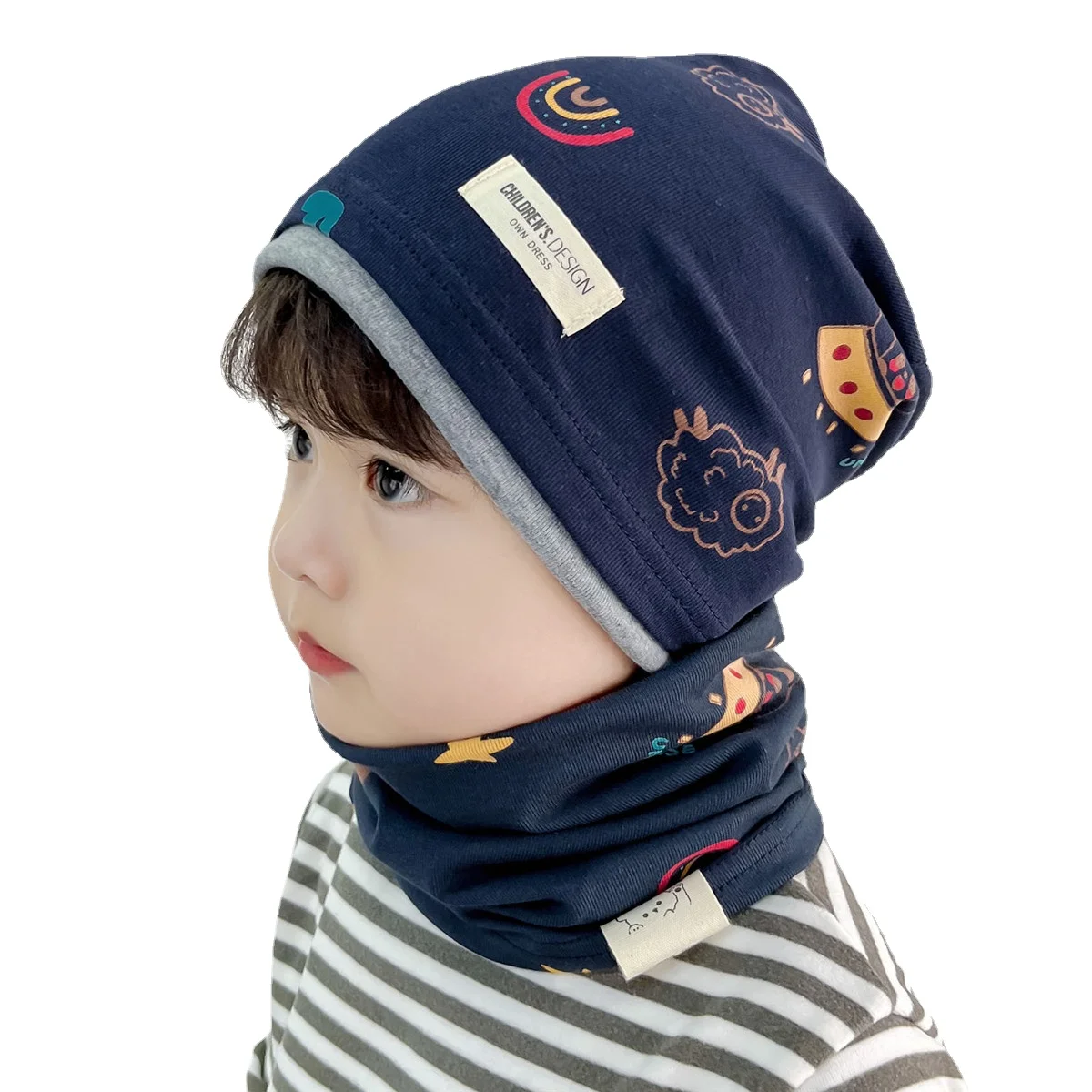 Gorro y bufanda de algodón para bebé invierno – Diseño panda