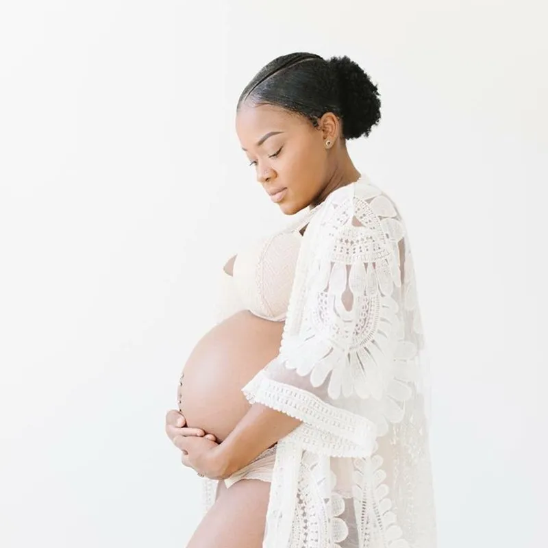 Vestido de maternidad para fotos del embarazo en tallas grandes - imagen 3