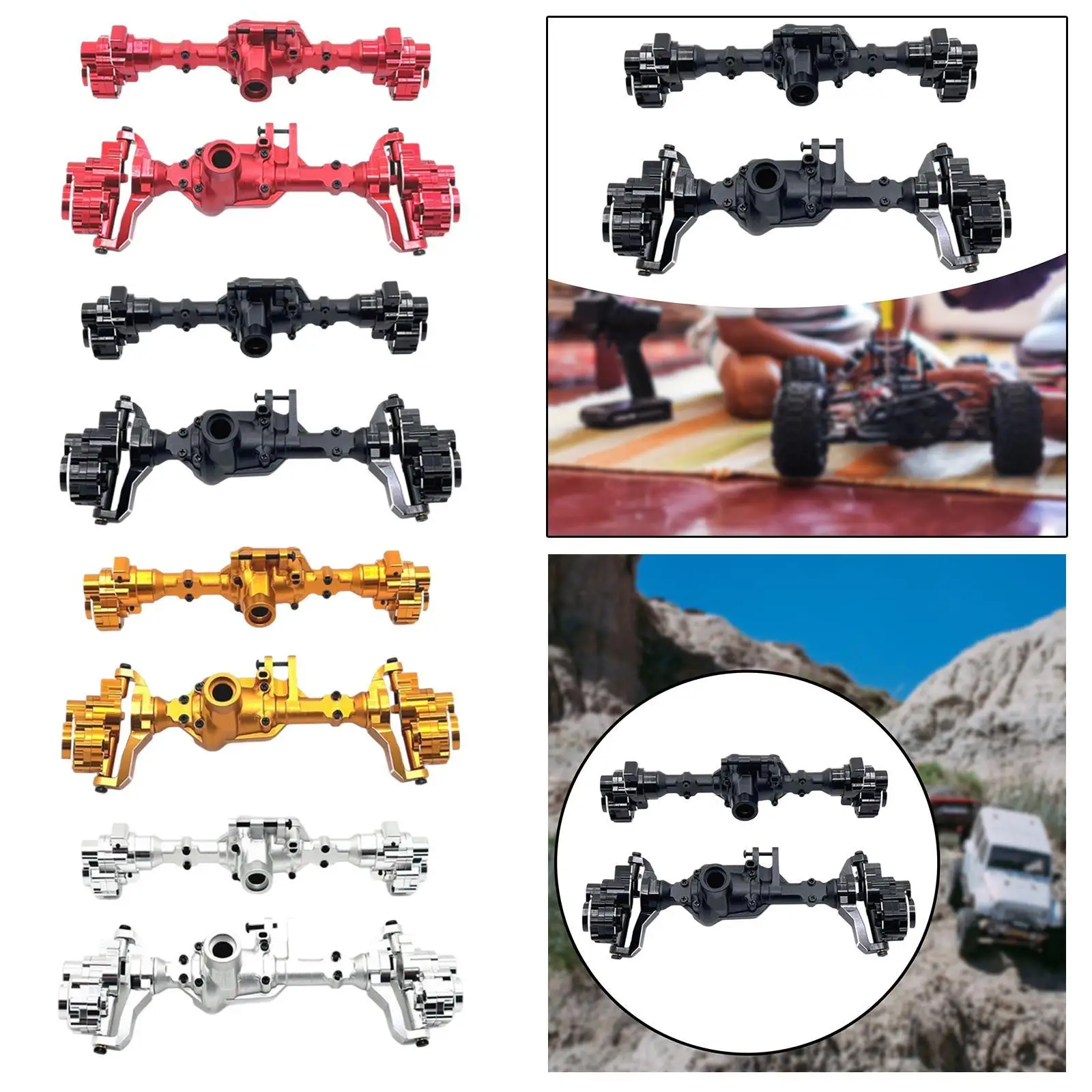 2x RC Front and Rear Axle Housing Axle Cover for 1/10 RC Crawler R1002 DIY