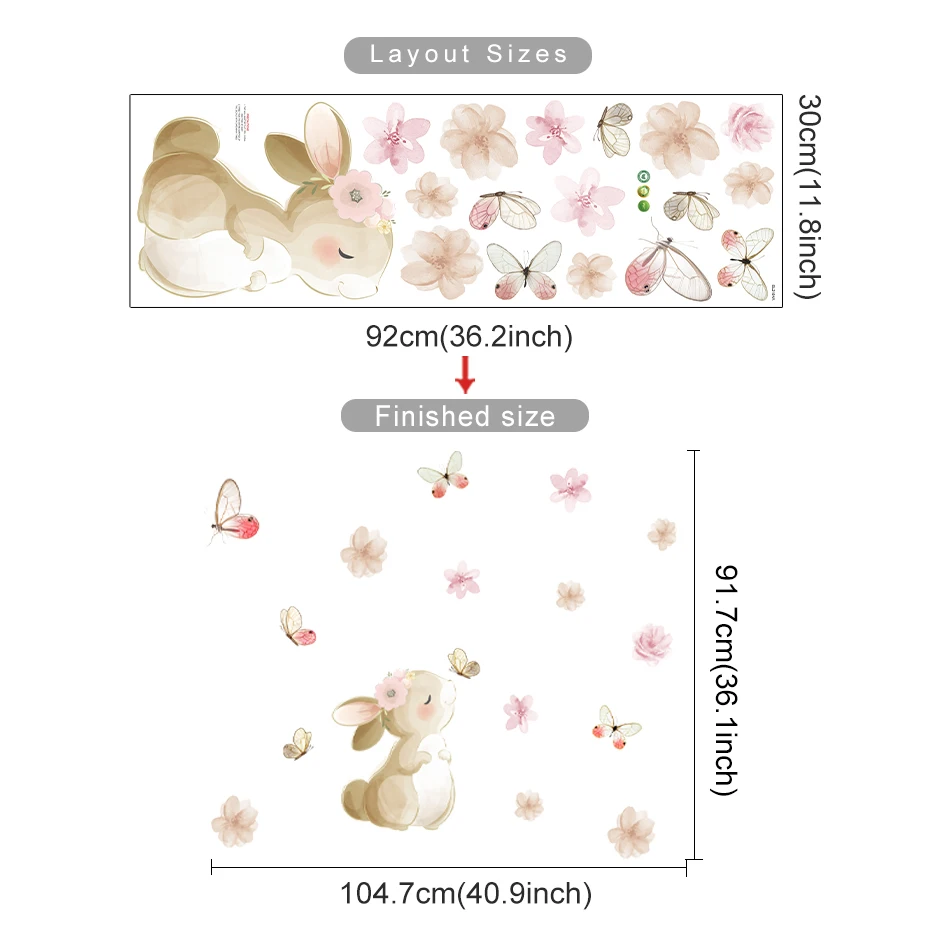 Pegatinas de pared con mariposas y flores para habitación infantil - imagen 5