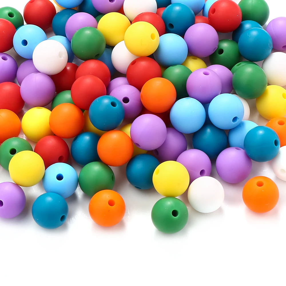 80 Uds. Cuentas de silicona de colores arcoíris, cuentas para mordedor de calidad alimentaria para bebés, Clips para chupete ecológicos, Beacelet de cadena - imagen 3