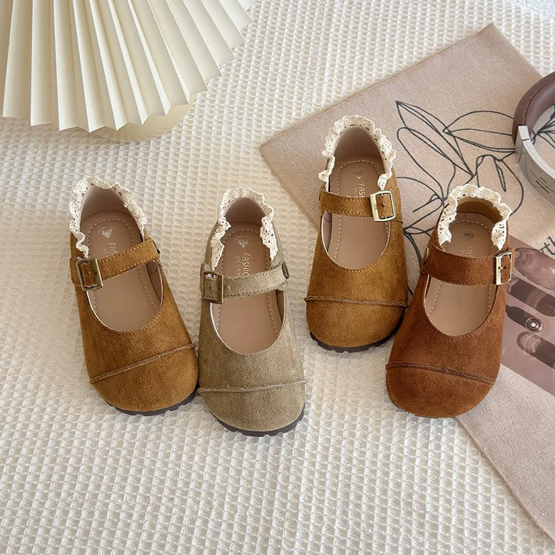 Zapato de cuero de moda para niña, zapatos Le Fu de otoño 2025, zapato de actuación de princesa Retro, zapatos de cuero pequeños de frijol para niña - imagen 2