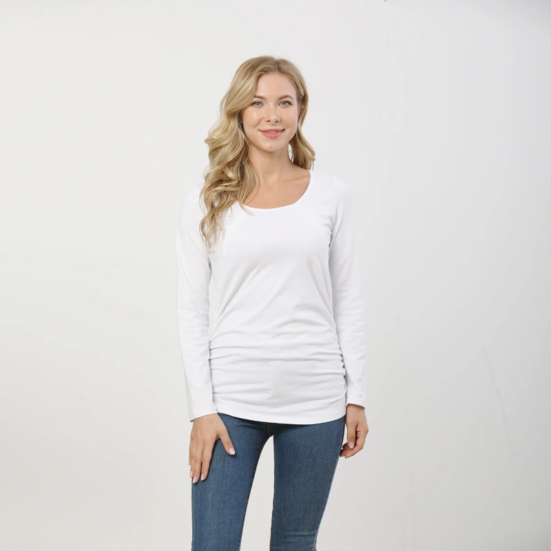 Top de maternidad para lactancia – Camiseta cómoda de embarazo - imagen 4