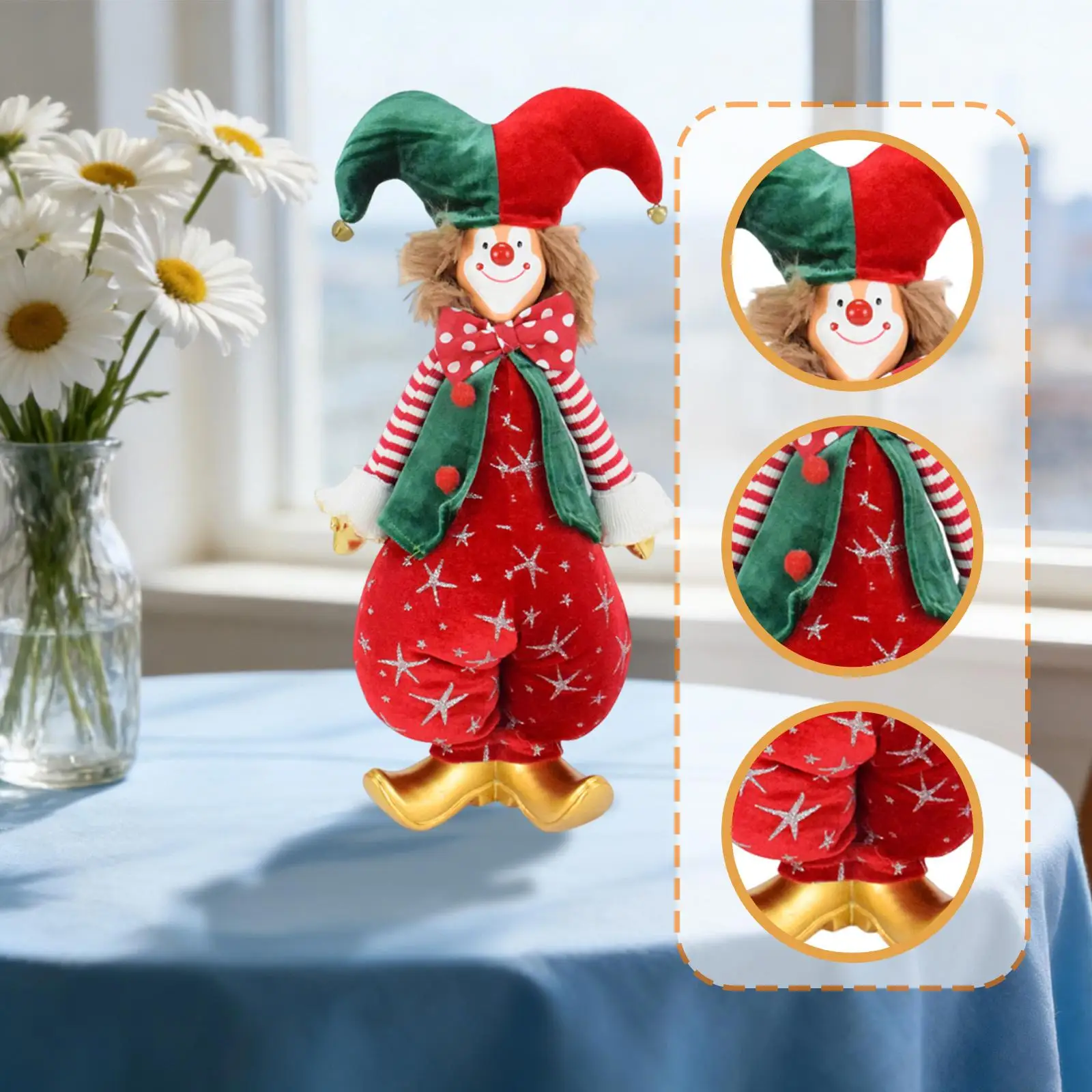 Muñeco de payaso artesanal - decoración escritorio infantil - imagen 4