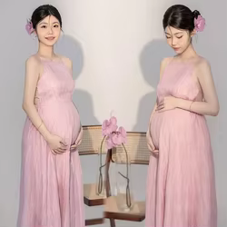 Vestido premamá sin mangas elegante para fotos de maternidad