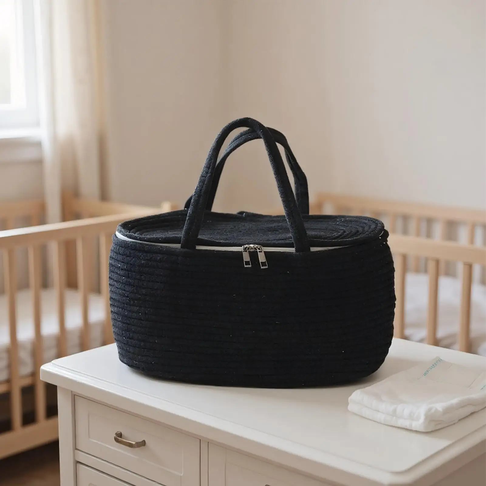 Organizador de pañales para bebé, bolsa portátil de gran capacidad, bolsa de pañales para bebé, soporte para limpiar para viajes al aire libre, coche, baño, cabecera, Picnic - imagen 5