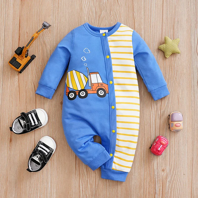 Body bebé manga larga coche azul estampado unisex - imagen 2