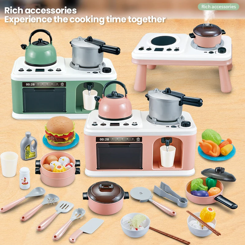 Juego de juguetes de cocina para niños, Kit de accesorios de cocina para jugar en casa con ollas, comida de imitación, juguete de cocina, regalos para el Día de los niños pequeños - imagen 5
