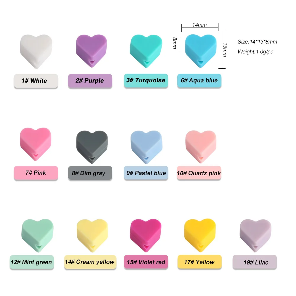 10pcs Heart Mix
