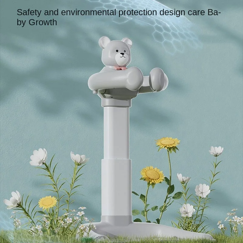 Soporte de ducha de pie para bebé con soportes dobles, instalación gratuita, ducha ajustable para niños, soporte antideslizante para el hogar - imagen 3