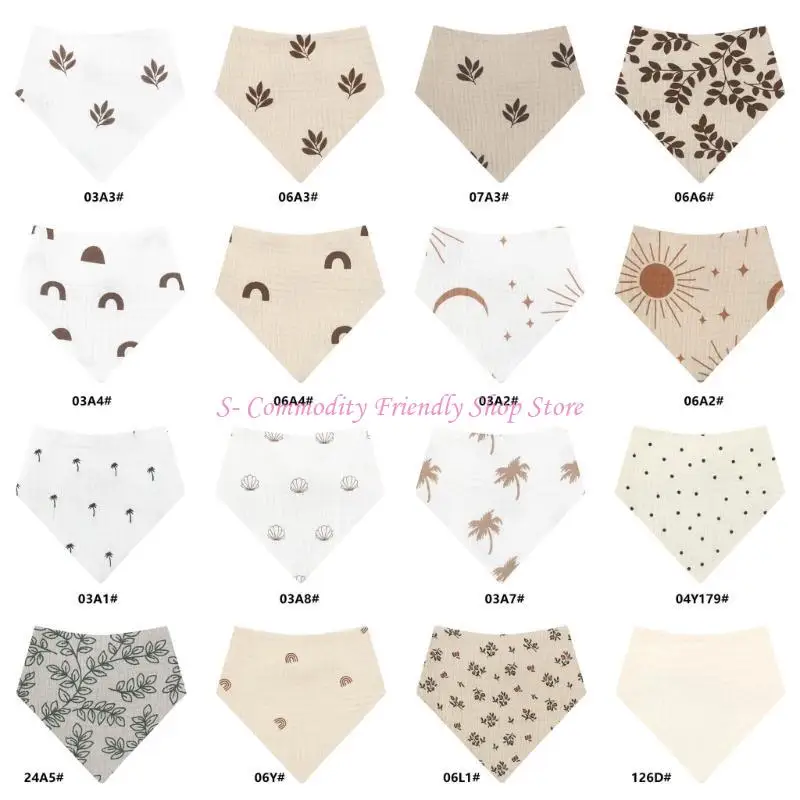 Babero para bebé 85AE, babero suave y transpirable, babero algodón con estampado, Baberos a presión, babero para dentición - imagen 5
