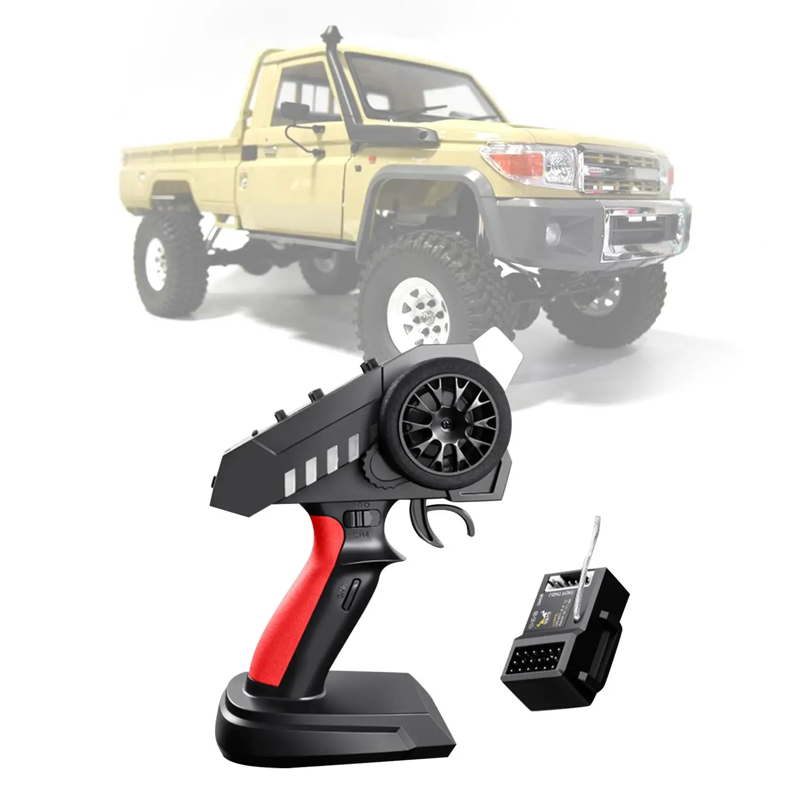 Remote Control Transmitter with Receiver 200M 6 Channel for RC Vehicle Tank