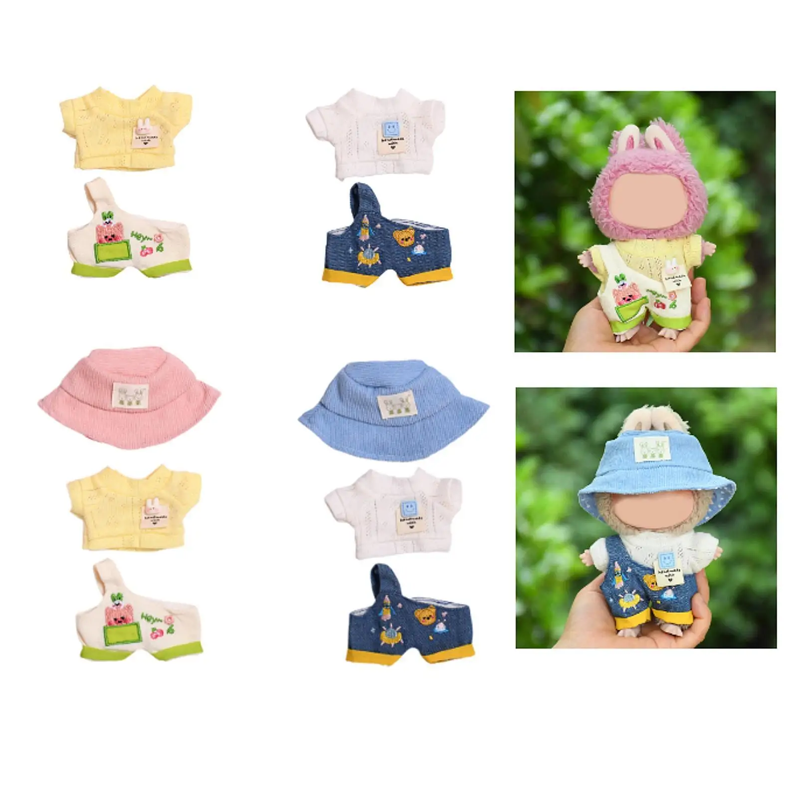 Mini 17cm 6inch Doll Clothes Cute Doll Clothes Suit Easily to Wear Handmade Doll Accessories Clothing for 15cm Dolls Costume