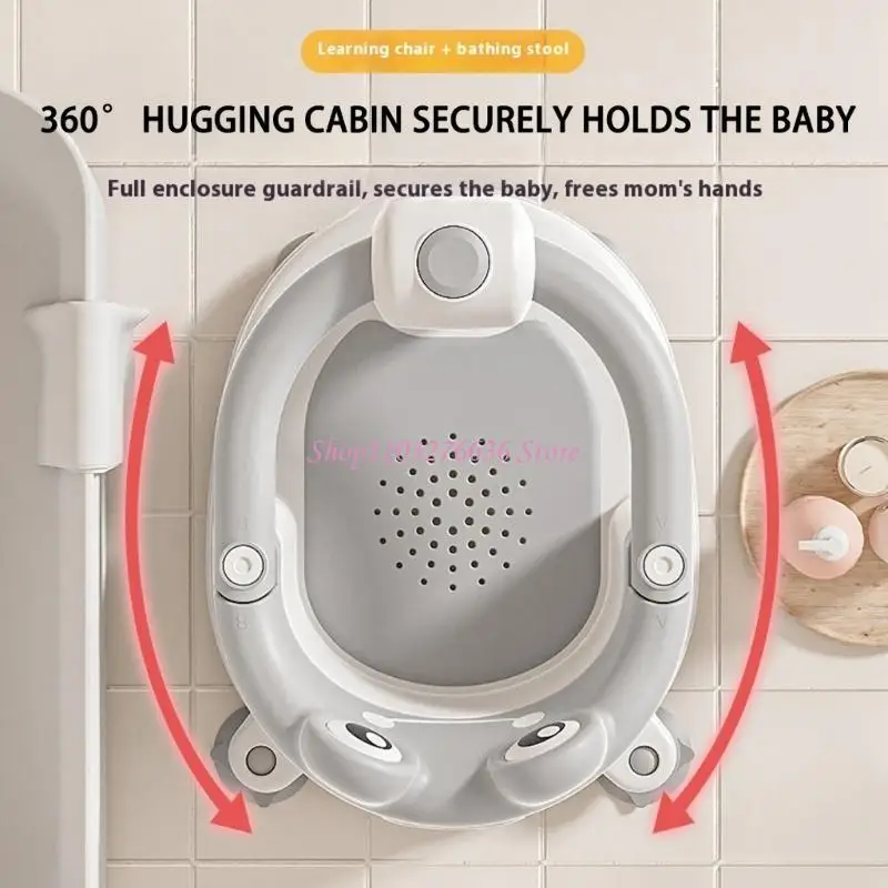 Silla de baño bebé con base antideslizante y secado rápido - imagen 4