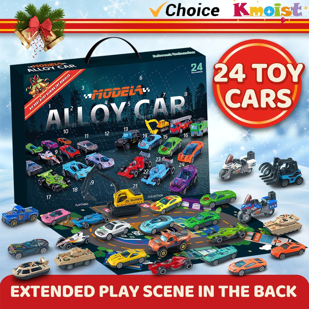 Calendario de Adviento infantil con coches aleación inercial