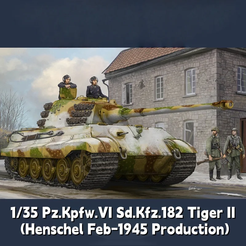 TRUMPETER 1/35 Tanque Tiger II (Produción Henschel Feb-195) Modelo de rompecabezas de ensamblaje de plástico