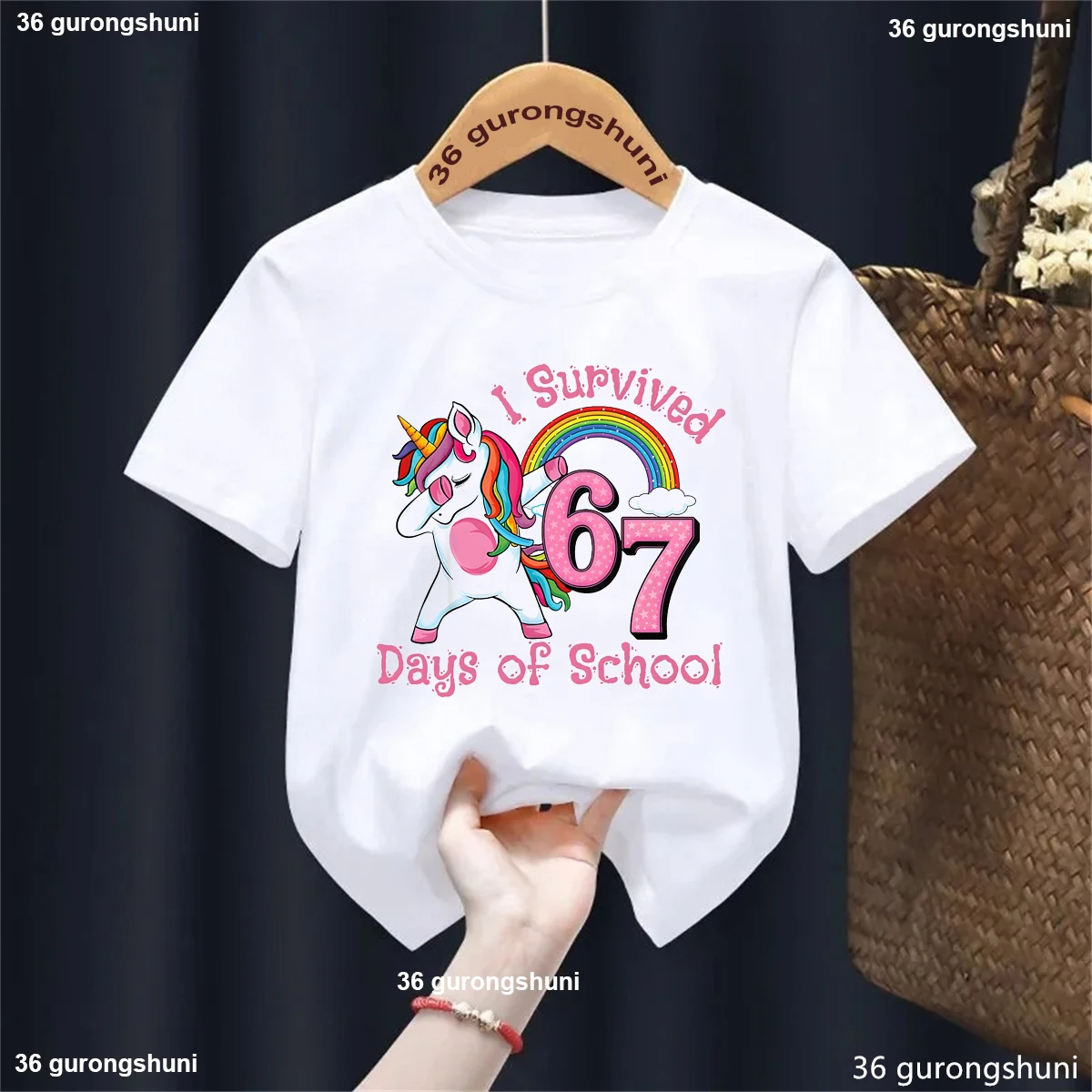 Camiseta infantil con estampado de unicornio Rainbow divertida - imagen 4