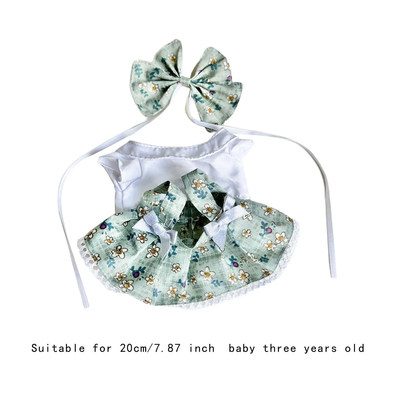 3x 20 cm Plush Doll Clothes DIY Doll Outifits for Little Girls Gift Kids