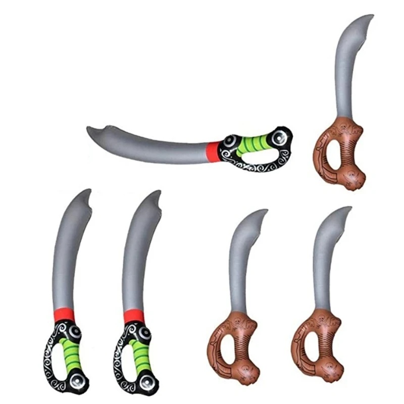 Globos inflables de PVC para niños, 2 piezas, cuchillo, espada pirata, globos de aire, decoraciones para fiesta de cumpleaños, regalos de Halloween - imagen 3