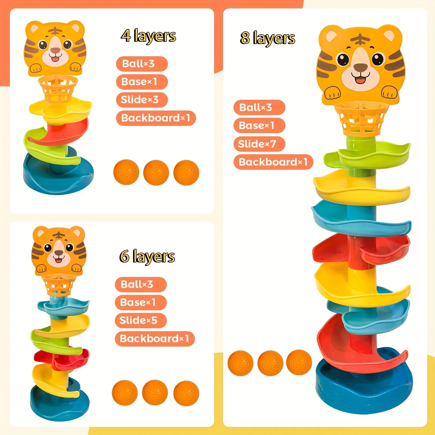 Torre de bolas interactiva para jóvenes - Juguete educativo con bolas rodantes y mecanismo de caída - Material ABS duradero - imagen 5