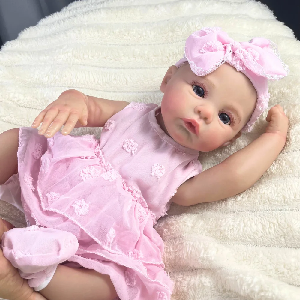 MRB-Muñeca Reborn de pradera de 18 pulgadas, tamaño de bebé recién nacido, imagen Real, cuerpo completo de vinilo, muñeca lavable con venas visibles en la piel 3D - imagen 5