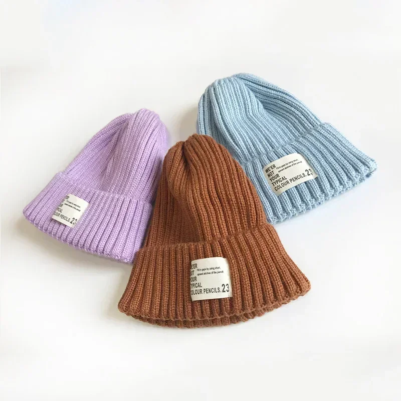 Gorro de invierno para bebé, gorro bonito de Color caramelo a la moda, gorro de punto cálido de ganchillo para niños de 0 a 2 años, gorro para niños y niñas, cosas para bebés - imagen 3