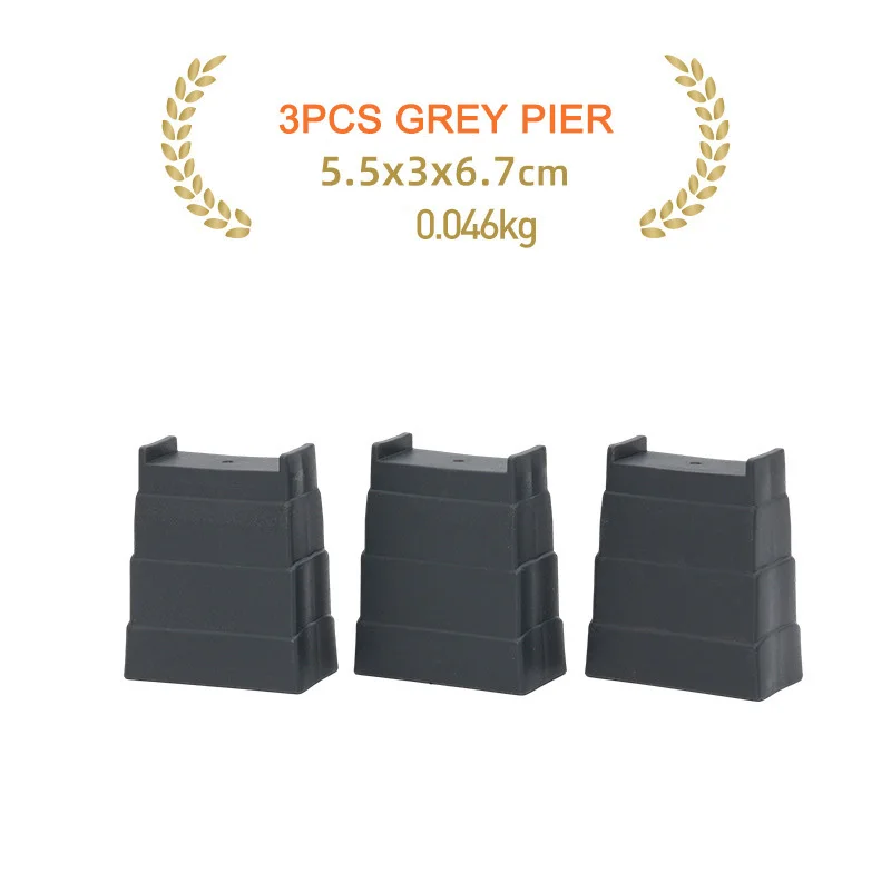 3pcs Grey Wall Pier