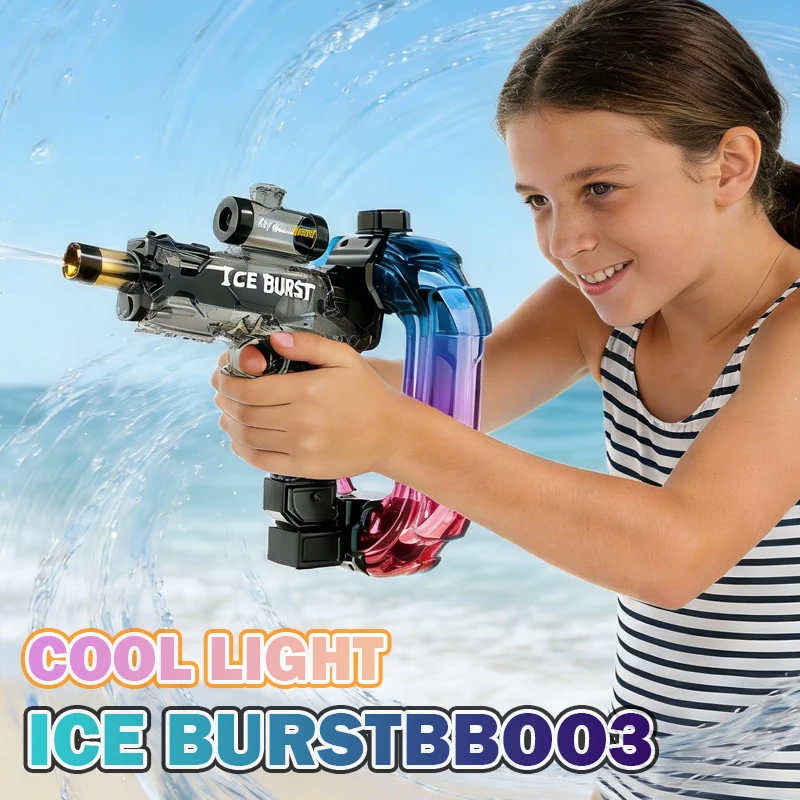 Pistola de agua eléctrica LED para niños – Alta presión y efecto llama - imagen 5