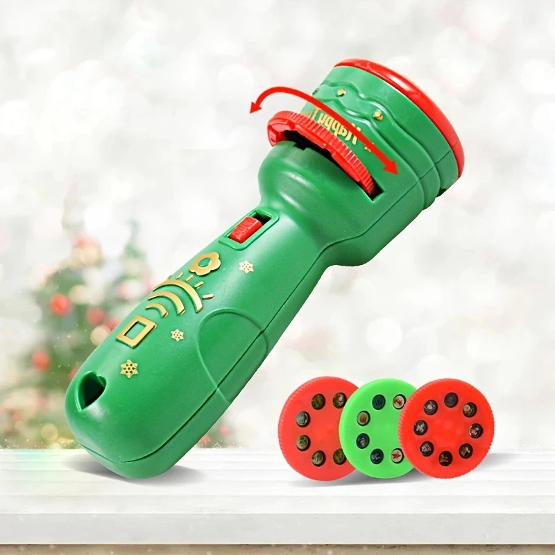 Proyector navideño infantil con escenas de Santa y árbol