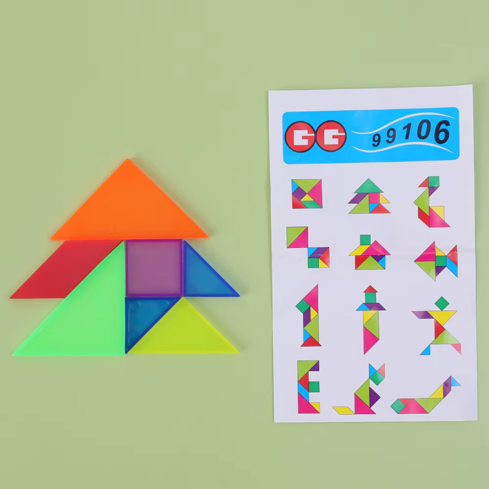 Mini tangram plástico para bebés – Juego cognitivo educación temprana - imagen 5