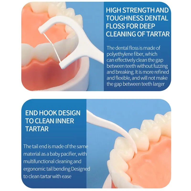 200 Uds. De hilo Dental y palillos de dientes de plástico para una limpieza única de huecos dentales, cuidado bucal - imagen 5