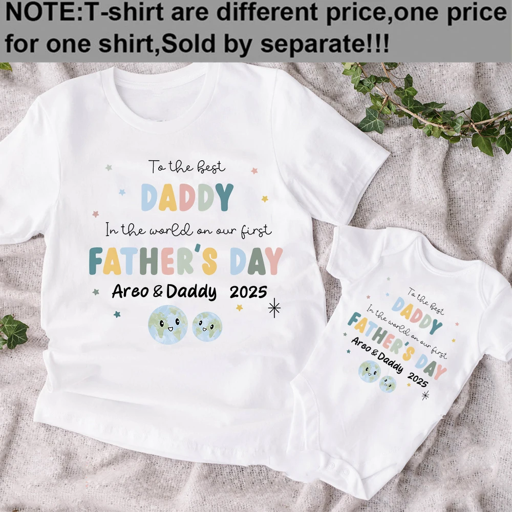 Regalo del Día del Padre para papá y bebé, ropa a juego con nombres, apariencia de socio para padre y bebé, regalo perfecto para el día del padre - imagen 2