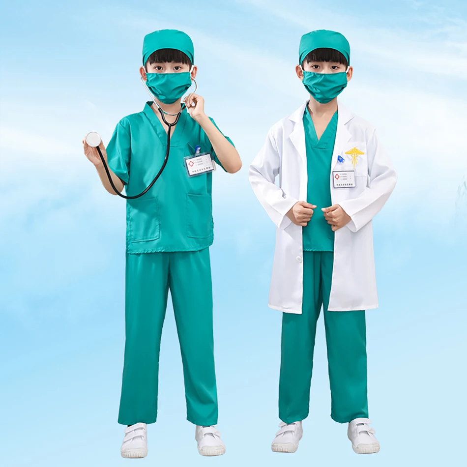 Disfraz de médico infantil para niño con bata y gorro - imagen 2